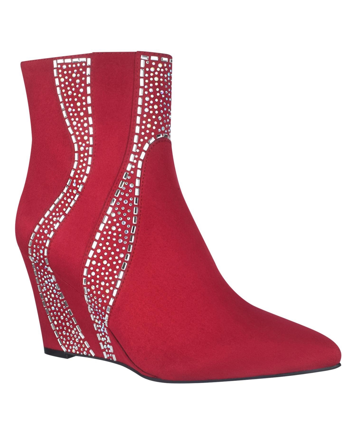Women's Temple Memory Foam Wedge Booties - Scarlet Red