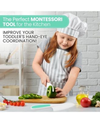 3-Piece Kids Knife Set for Real Cooking & Baking with Serrated Edges