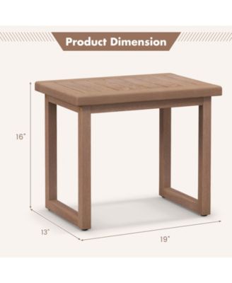 Long Natural Wood Bath Spa Stool with Non-slip Foot Pads for Elderly