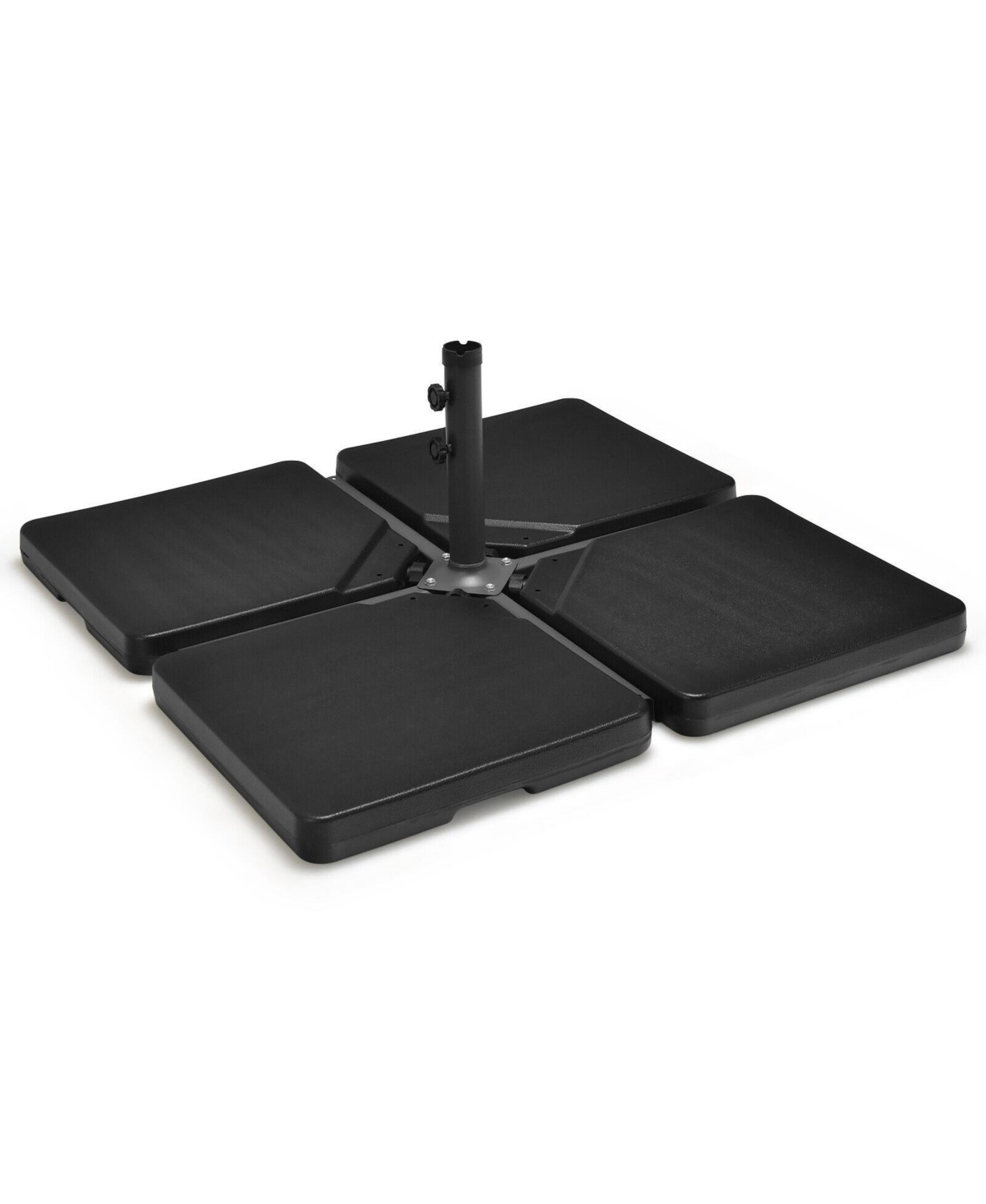 4 Pieces 13L Cantilever Offset Patio Umbrella Base with Easy-Fill Spouts - Black