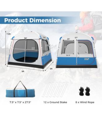 5 Person Camping Tent with Mesh Windows and Carrying Bag for Camping Hiking Traveling-White