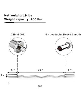 47 Inch Chrome Steel Home Gym Fitness Equipment Bar