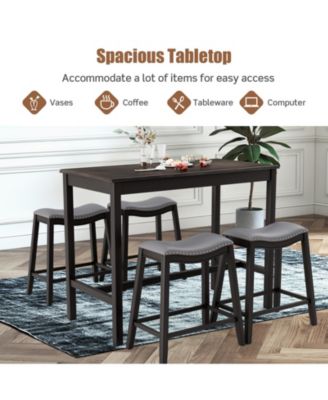5-Piece Dining Set with 4 Upholstered Stools