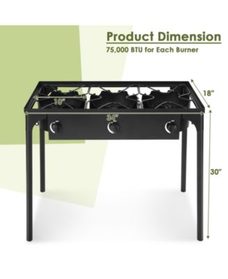 225 000-BTU Portable Propane 3 Burner Gas Cooker