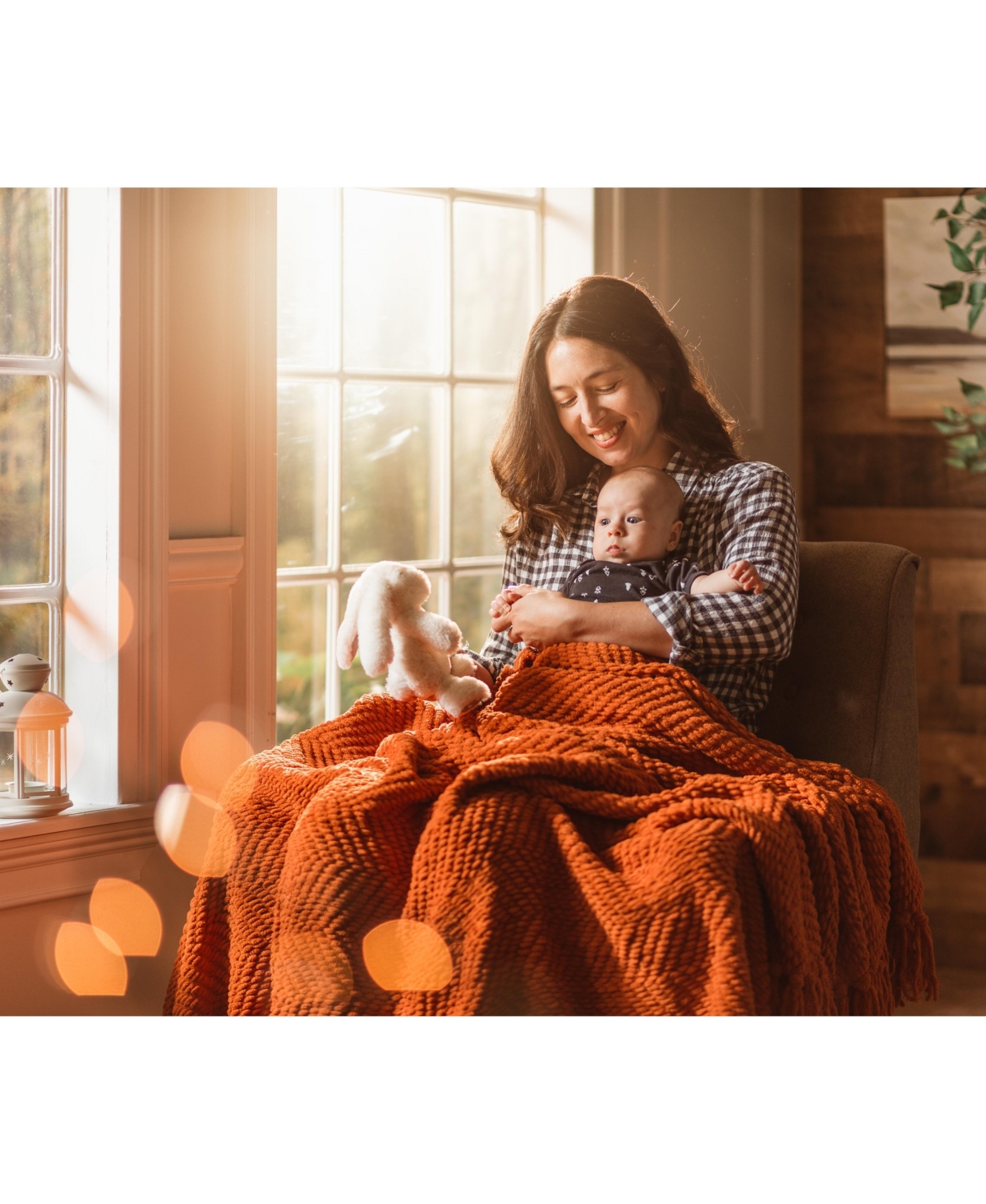 Chanasya Premium Textured Knit Throw Blanket with Tassels - Soft, Cozy Blanket for Couch, Bed, Living Room - 60