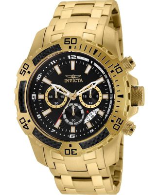 Men's 24855 Pro Diver Quartz Chronograph Black Dial Watch