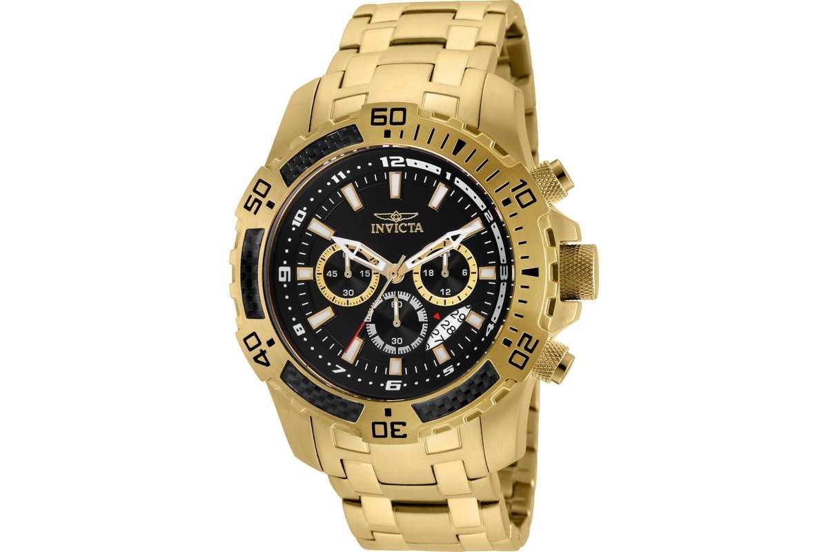 Invicta Men's 24855 Pro Diver Quartz Chronograph Black Dial Watch - Black