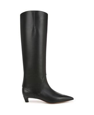 Women's Martin Kitten Heel Pointed Toe Knee High Dress Boots