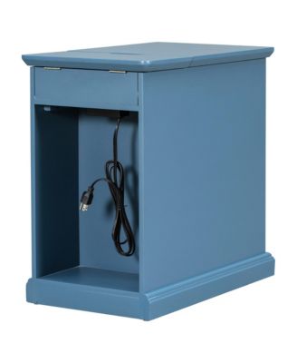  Classic Vintage End Table with USB Ports and Drawer