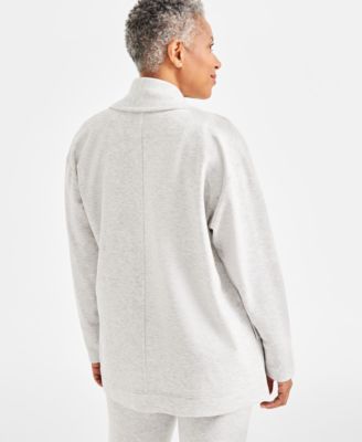 Petite Solid Yummy Fleece Cardigan, Created for Macy's