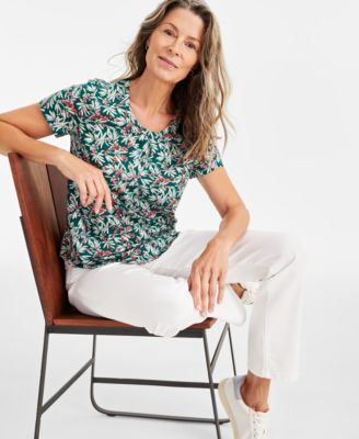 売れ筋商品|||スタイルアンドコー Tシャツ トップス レディース Women's Graphic Crewneck T-Shirt, Created for Macy's Garden Graphic Style & Co Petite Graphic Perfect Crewneck T-Shirt