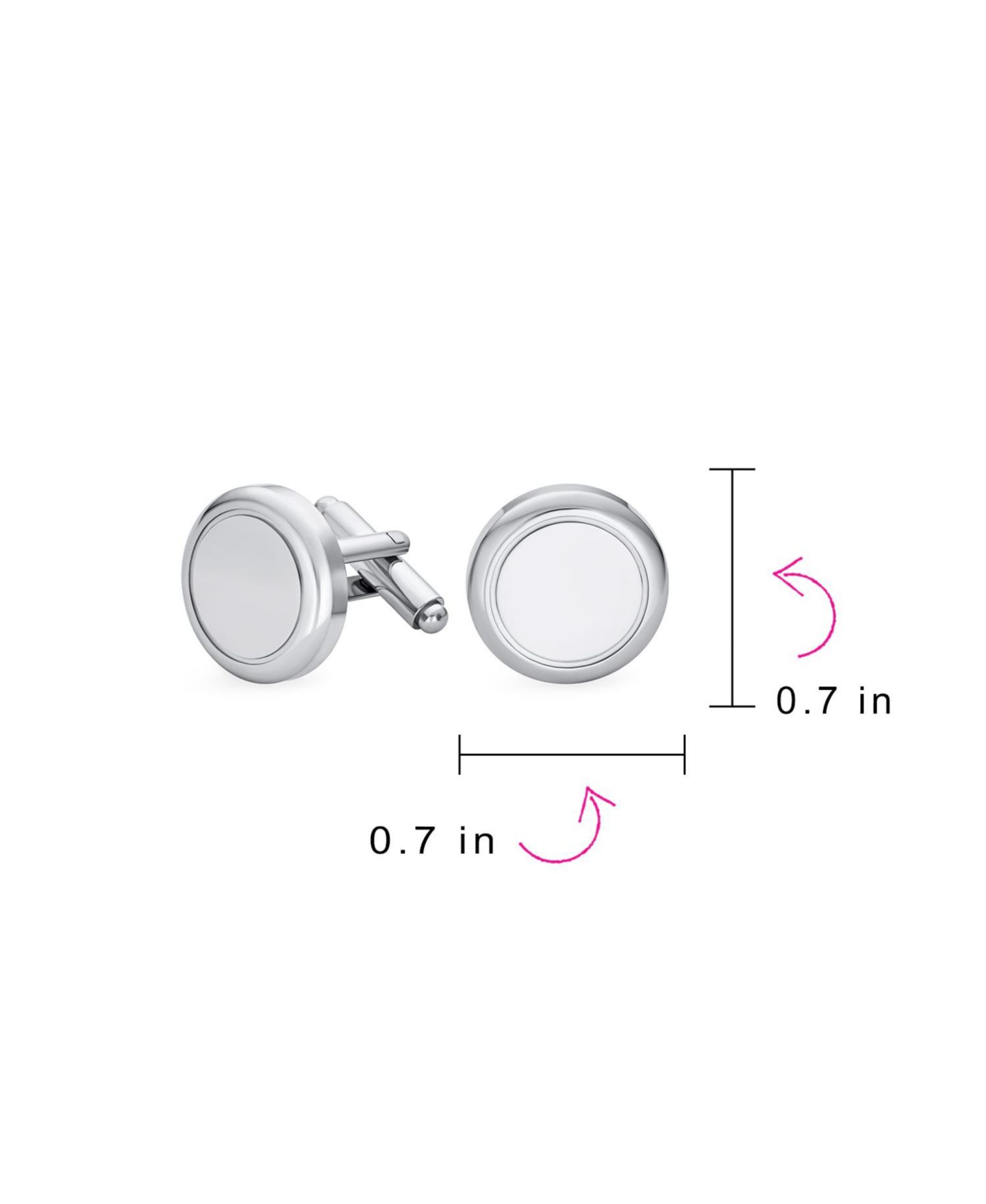 Мужские запонки Bling Jewelry Grey Monogram Round Cufflinks, цвет: Серый — фото 4