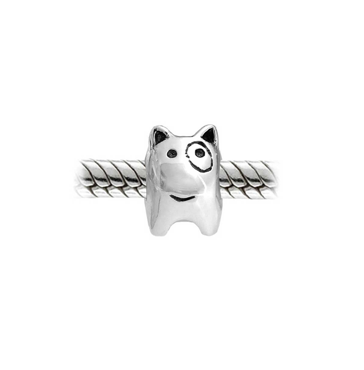 Bling Jewelry Puppy Pet Animal Lover Bff Spot Dog Charm Bead For Women Oxidized Sterling Silver Fits European Bracelet