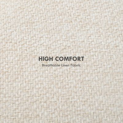 Storage Ottoman, Round Stool Chair with Cushioned Top, Cream White