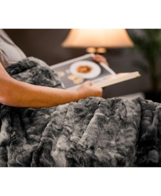 Premium Throw Blanket & Pillow Cover - Long Faux Fur Fuzzy Sherpa Throw (50" x 65”) & 2 Pillow Covers (18" x 18”) - 3-Piece Set, Pink