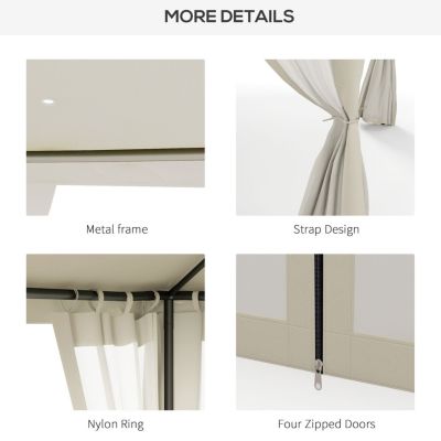 9.6' x 11.6' Patio Gazebo: Garden Canopy Shelter with Netting