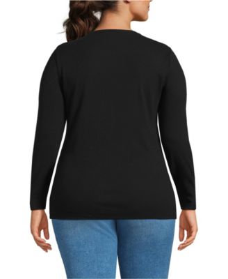 Plus Size Long Sleeve Micro Rib T-Shirt