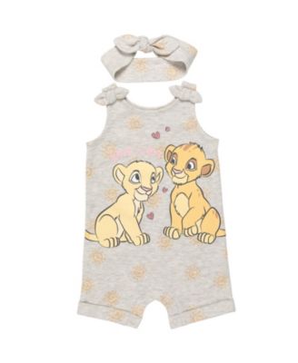 Toddler Girls Minnie Mouse, Winnie the Pooh, Lion King, Lilo & Stitch Romper and Headband
