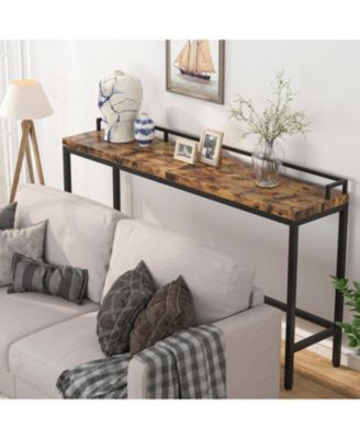 Streamdale 1 Pc Wood Console Table 70.9 Inch Extra Long Rustic Industrial Style Entryway Hallway Sofa Bar Table Living Room