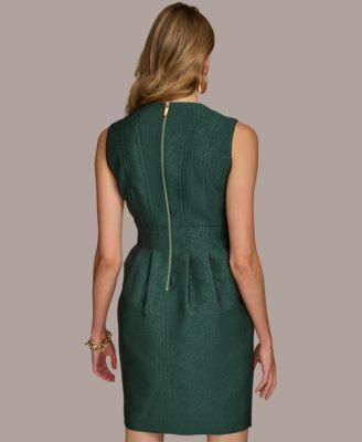 Donna Karan New York Petite Pleated Metallic Jacquard Dress