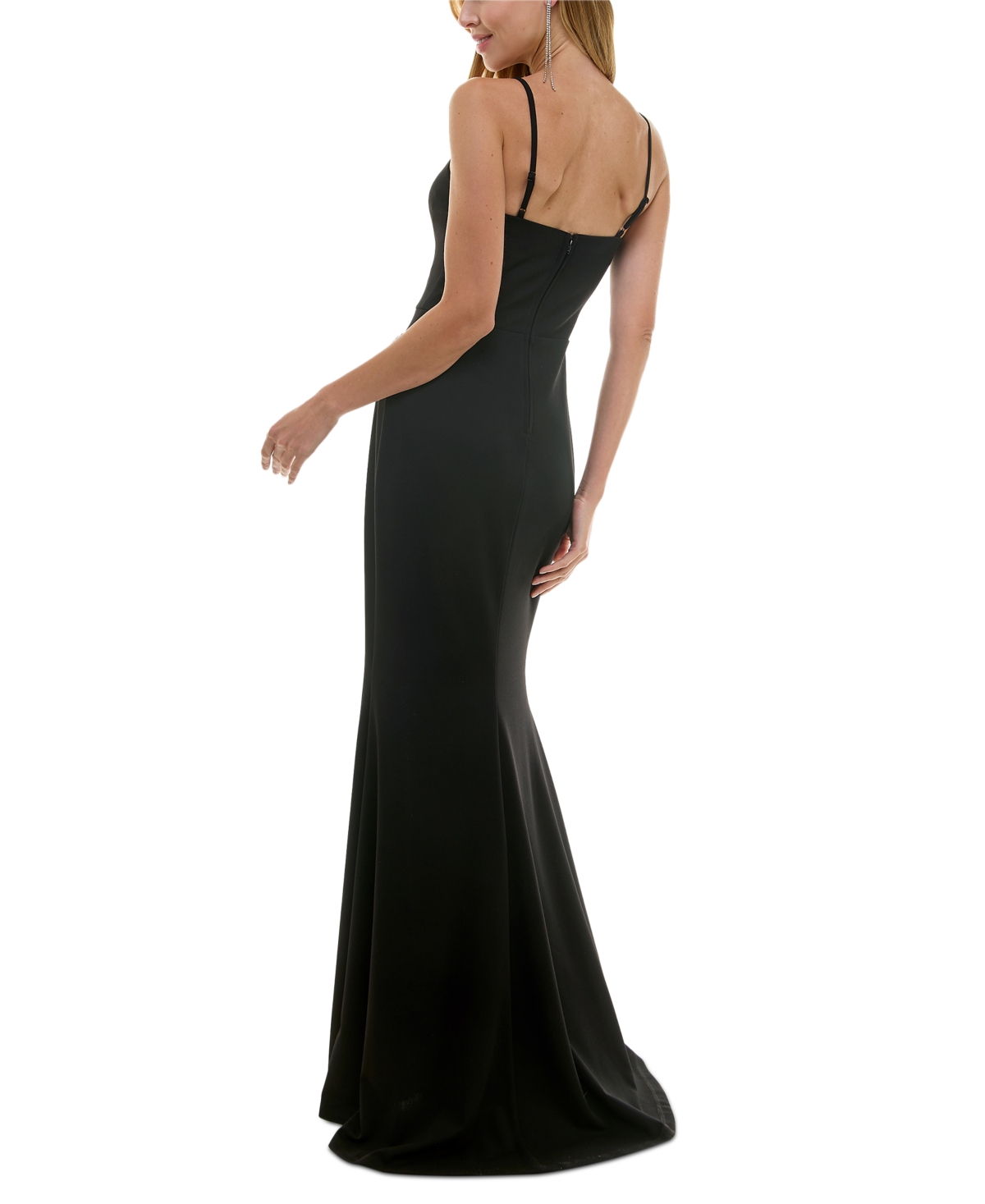 City Studios Juniors' Sweetheart Rhinestone-Bow Gown
