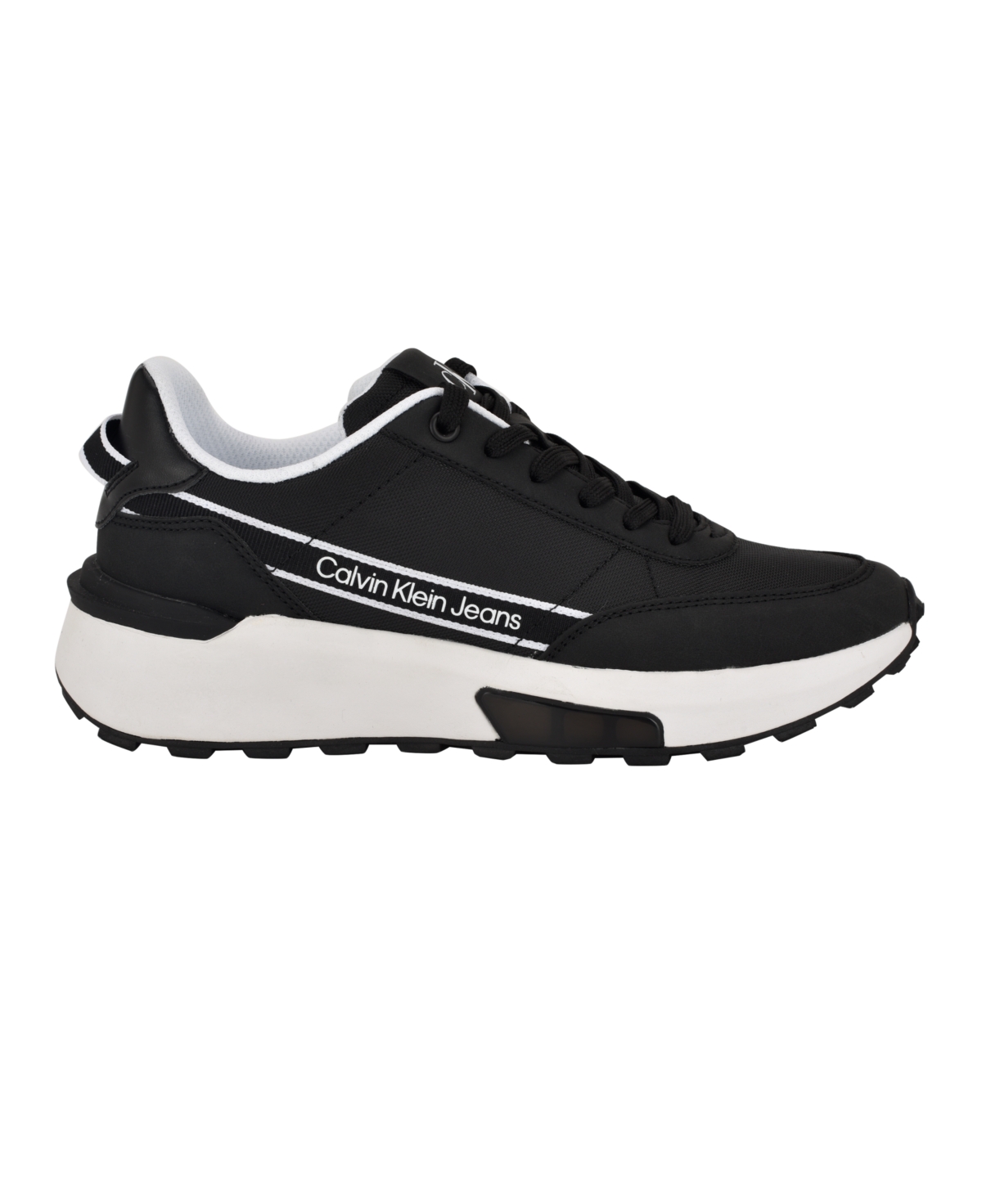 Calvin Klein Women's Khalli Almond Toe Casual Lace-up Sneakers -White