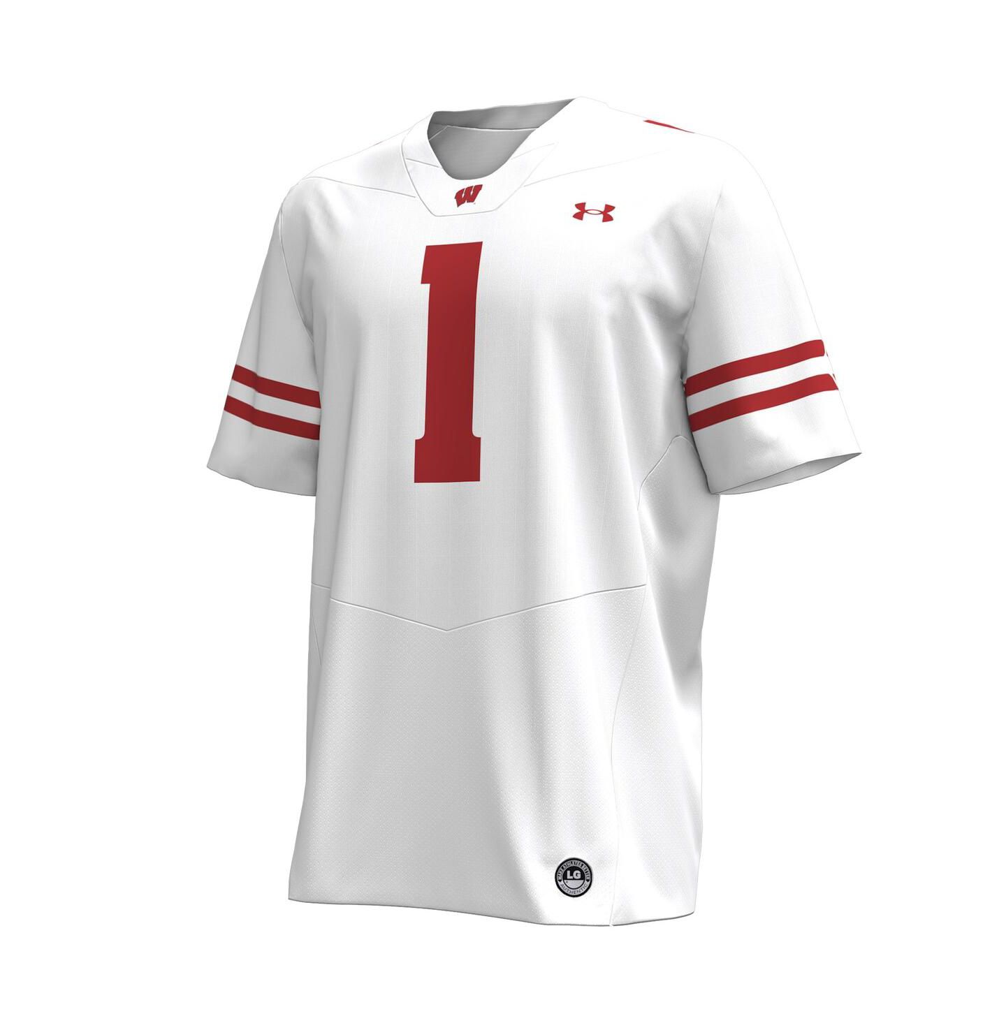 Мужской топ Under Armour 1 Wisconsin Badgers Replica Football Jersey, цвет: Красный — фото 5