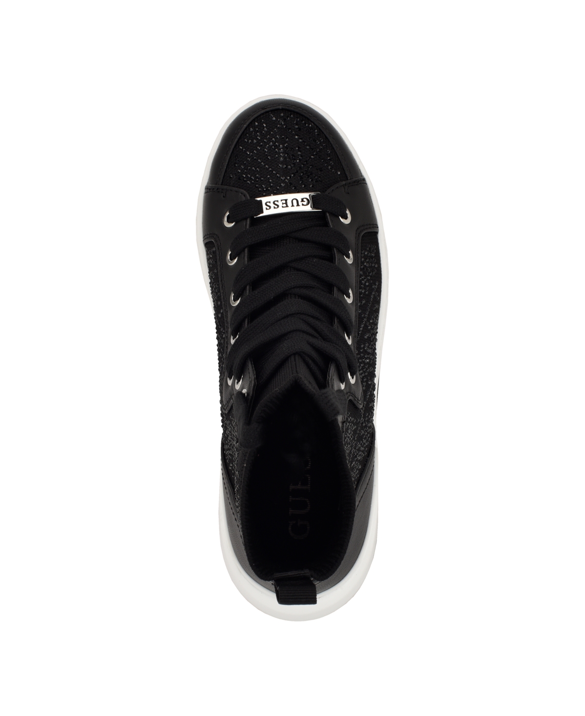 Guess Women's Mannen Knit Lace Up Hi Top Fashion Sneakers