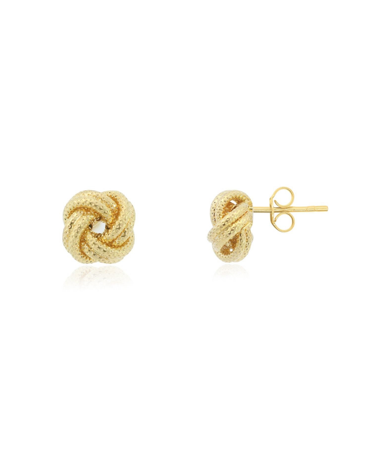 Textured Rope Knot Stud Earrings 14K Gold - Gold