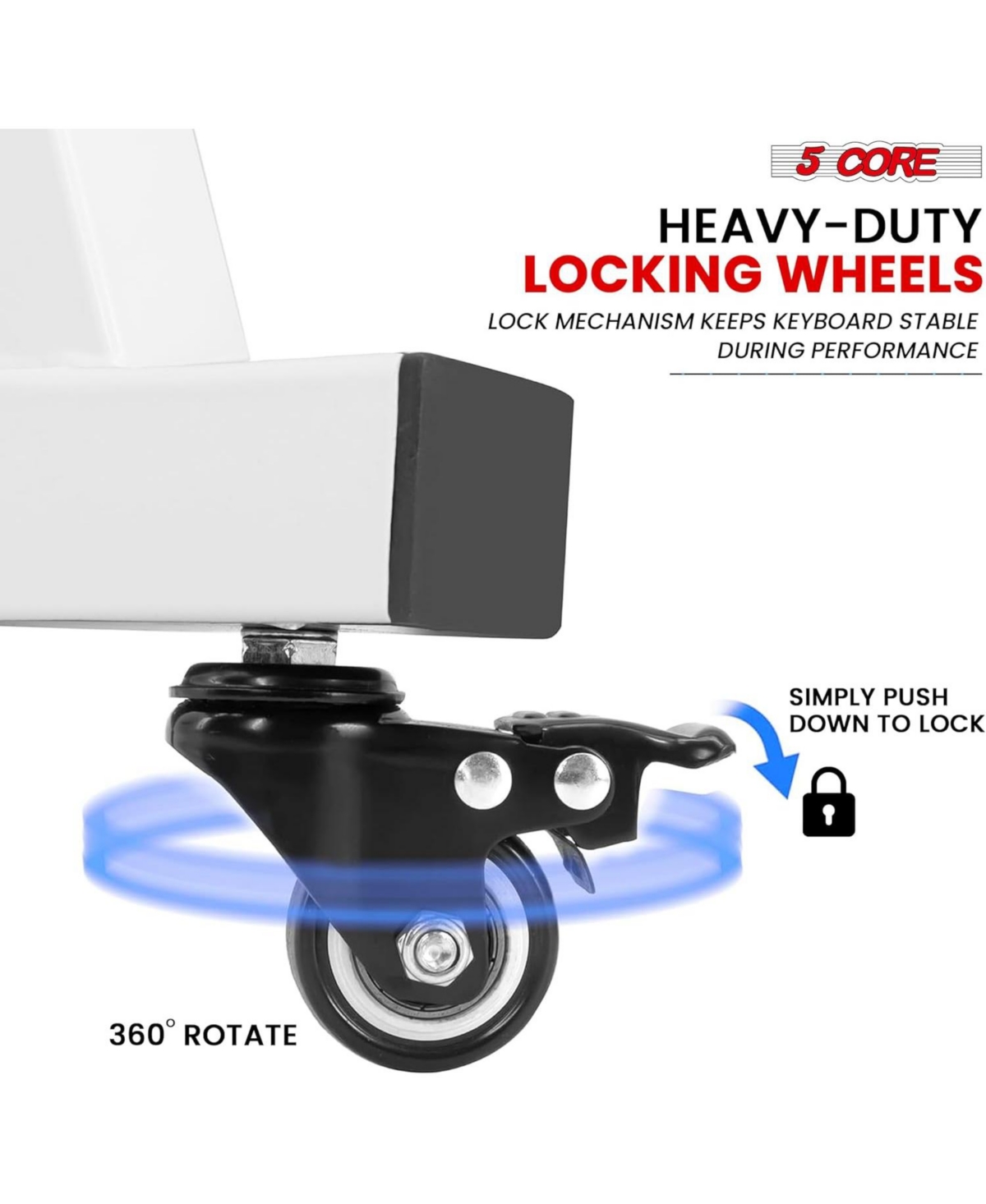 5 Core Keyboard Stand Adjustable z Style Piano Riser + Keyboard Piano Bench