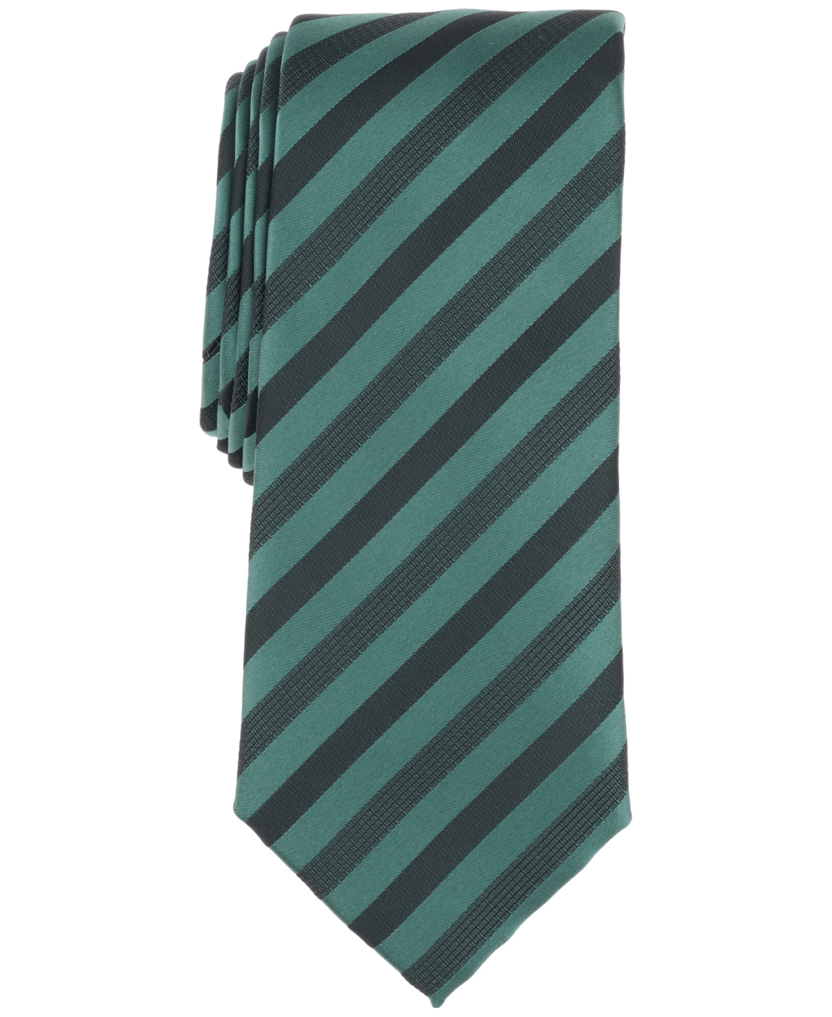 Alfani Men's Seth Stripe Tie, Created For Macy's In Green
