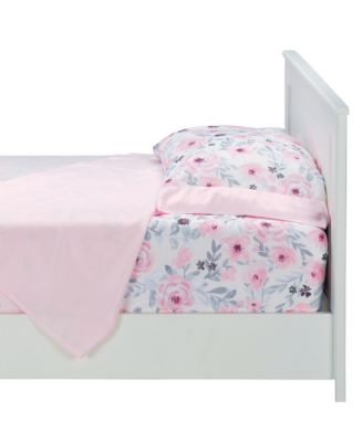 Blossom Watercolor Floral Twin Sheets and Pillowcase Set Twin