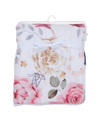 Secret Garden Ultra-Soft Fleece/Minky Floral Baby Blanket