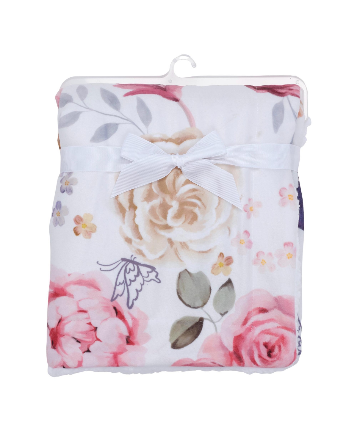 Lambs & Ivy Secret Garden Ultra-Soft Fleece/Minky Floral Baby Blanket