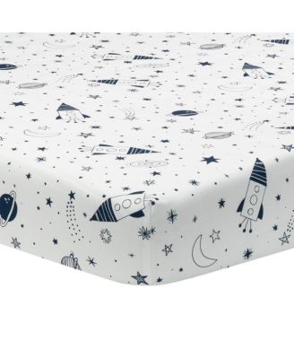 Sky Rocket 5-Piece Blue Galaxy/Space Nursery Baby Crib Bedding Set