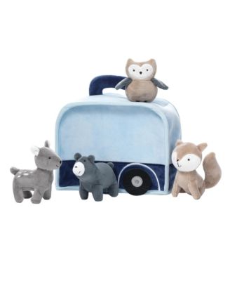 Lambs  Ivy Interactive Blue Camper/RV Plush with Stuffed Animal Toys