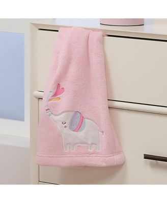 Elephant Dreams Appliqued Soft Fleece Baby Blanket - Pink