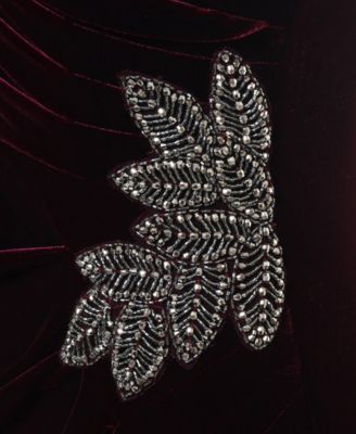 Women's Velvet Off-The-Shoulder Evening Gown