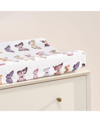 Butterfly Dreams Soft/Cozy Fleece Changing Pad Cover - White