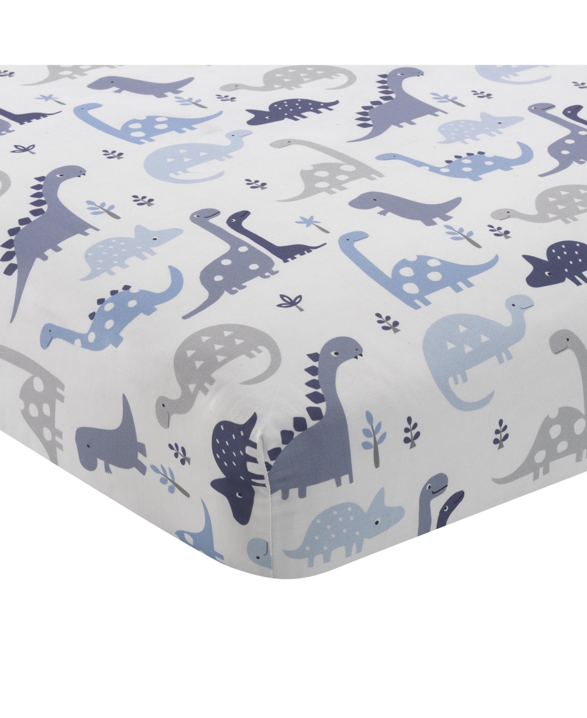 Bedtime Originals Roar Blue/Gray/White Dinosaur 3-Piece Nursery Baby Crib Bedding Set