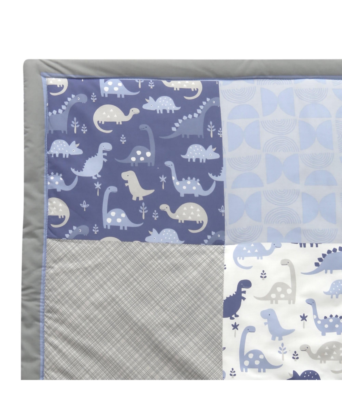 Bedtime Originals Roar Blue/Gray/White Dinosaur 3-Piece Nursery Baby Crib Bedding Set