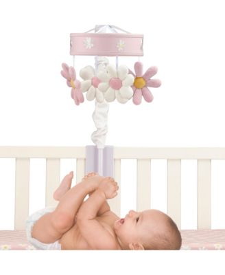 Daisy Dreams Pink/White Musical Baby Crib Mobile Soother Toy