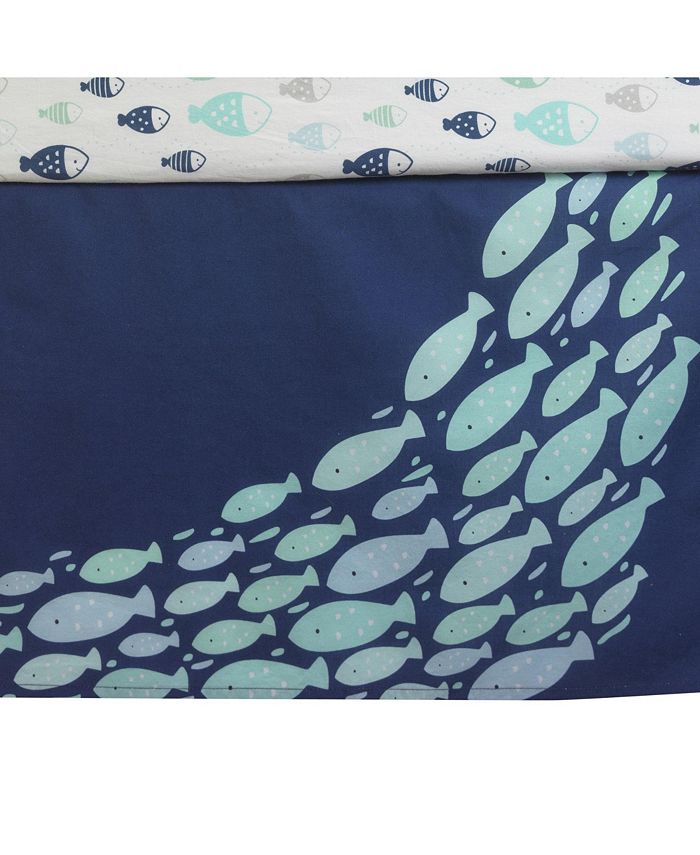 Lambs & Ivy Oceania Blue/Gray/White Whale with Octopus and Fish