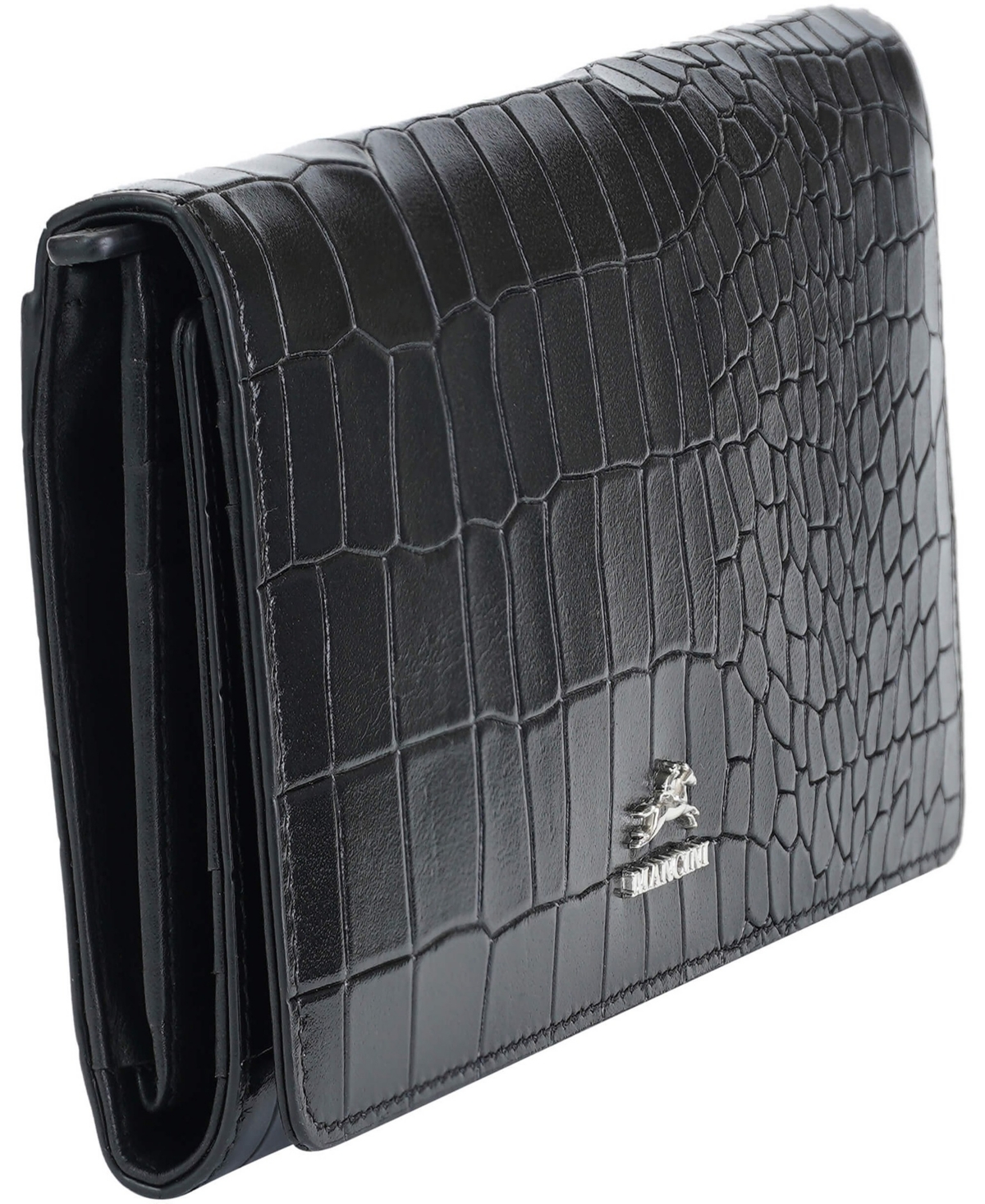 Mancini Women's Croco2 Rfid Secure Quad Fold Wallet In Brown