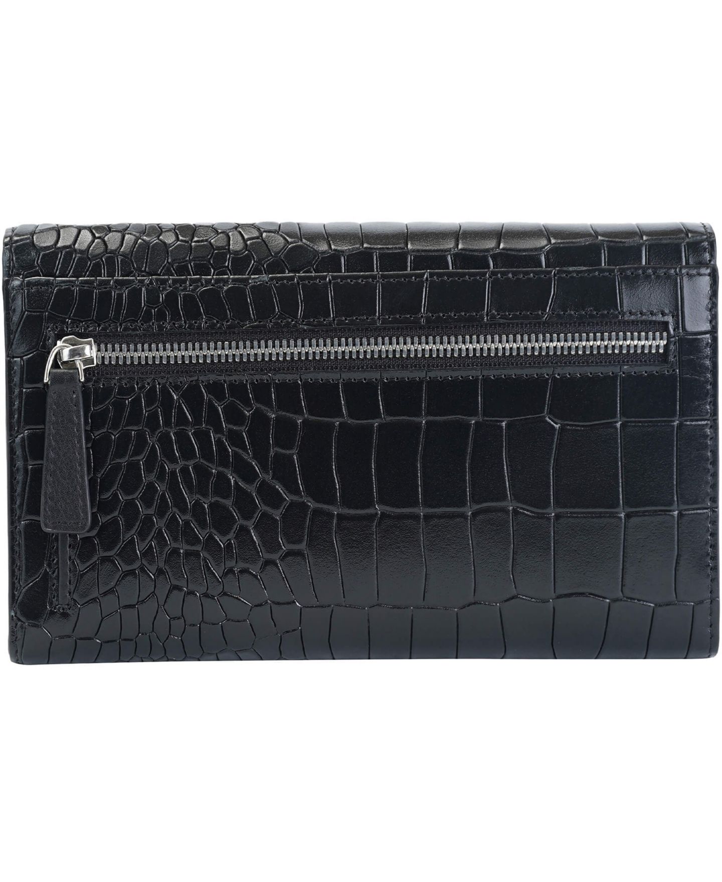 Женский кошелёк Mancini Croco2 RFID Secure Trifold Wallet, цвет: Чёрный — фото 2