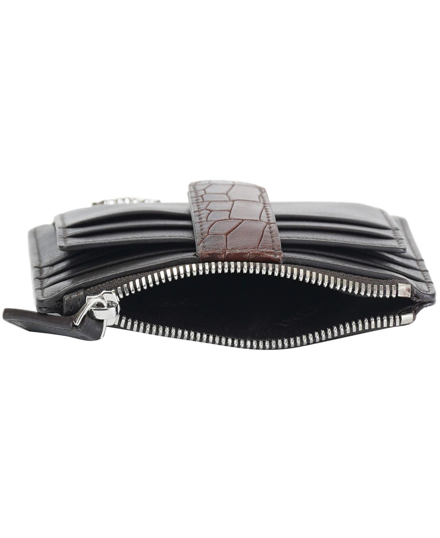 Женский кошелёк-картхолдер Mancini Croco2 с RFID-защитой, цвет: Коричневый — фото 6
