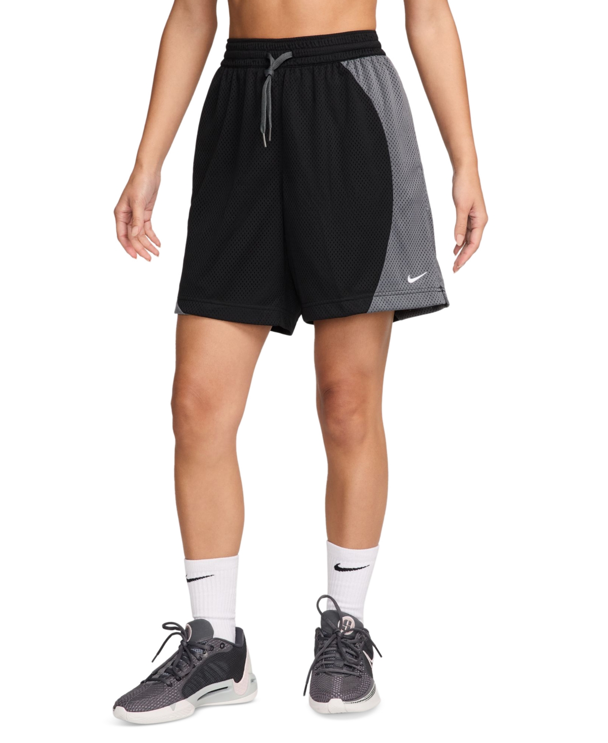 Nike Women's Essential Dri-fit Mesh Basketball Shorts In Black,iron Grey,white