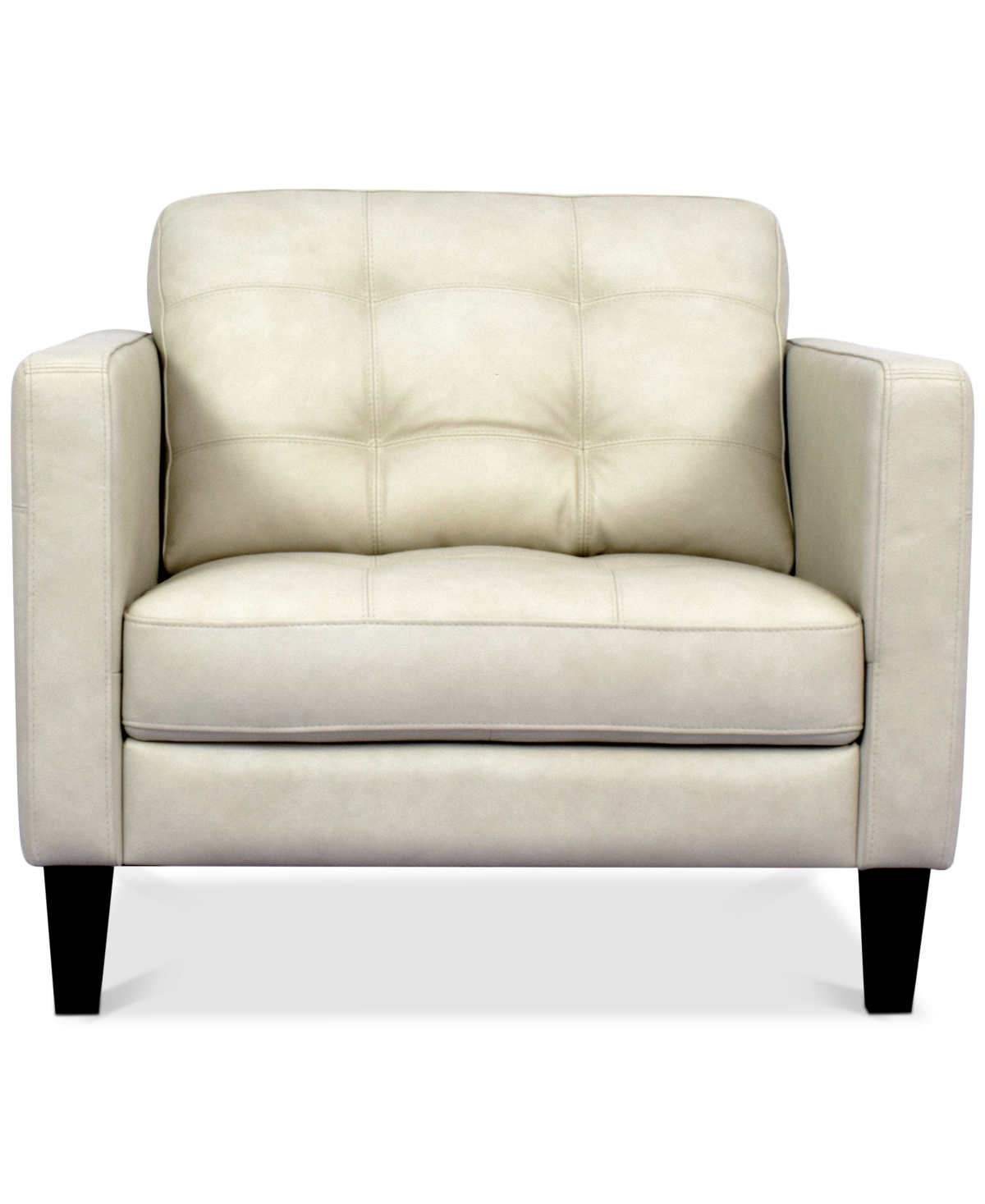 Macy's Pezley Leather Arm Chair, Created For  In Cream