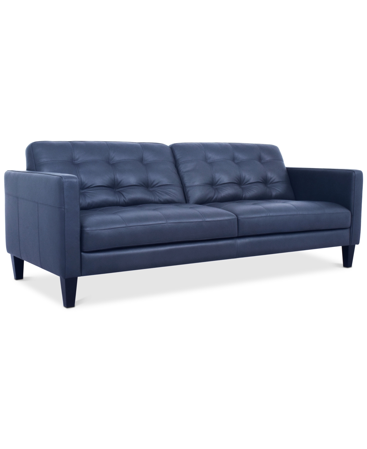 Macy's Pezley Leather Sofa, Created For  In Dark Blue