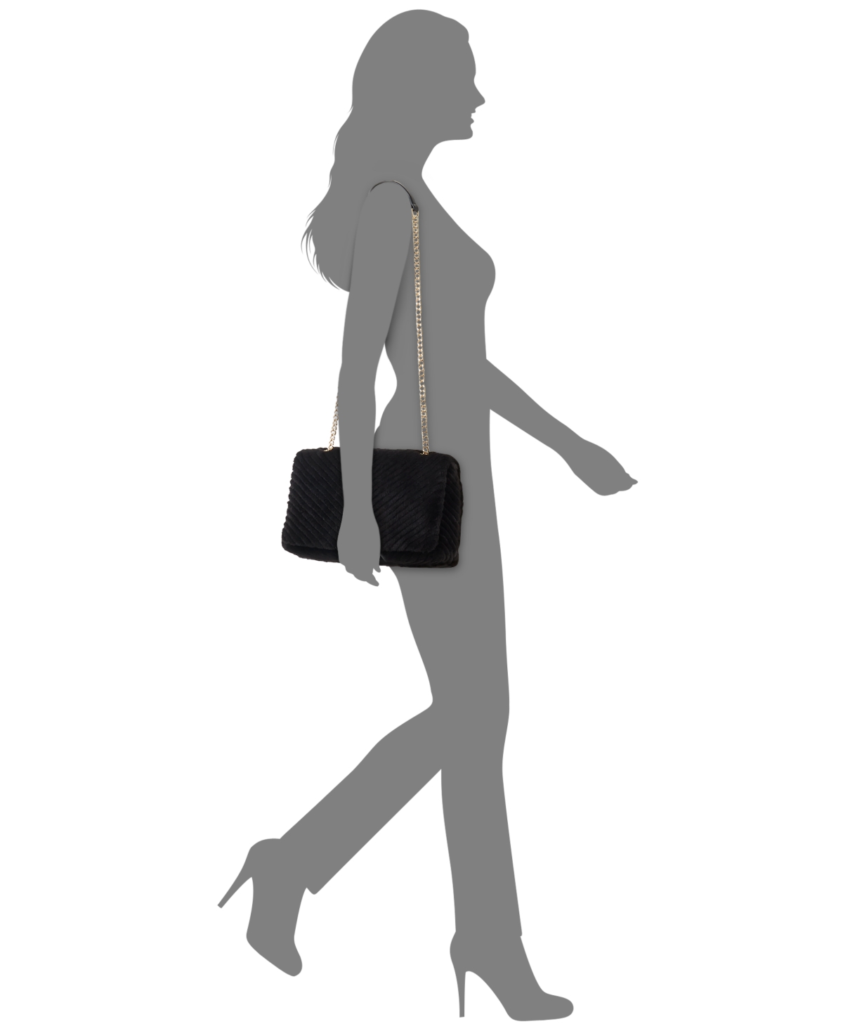 I.n.c. International Concepts Ajae Flap Chevron Faux Fur Shoulder Bag, Created for Macy's
